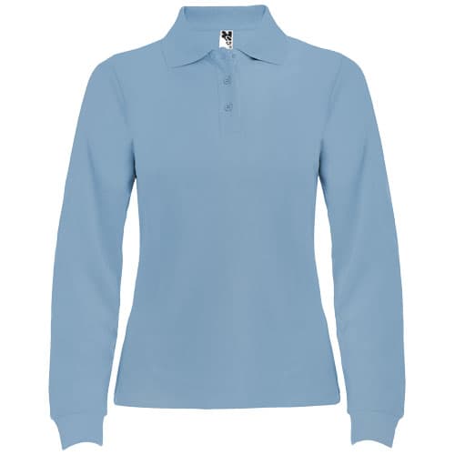 Polo de 220 g/m² Estrella à manches longues pour femme, coloris Bleu ciel