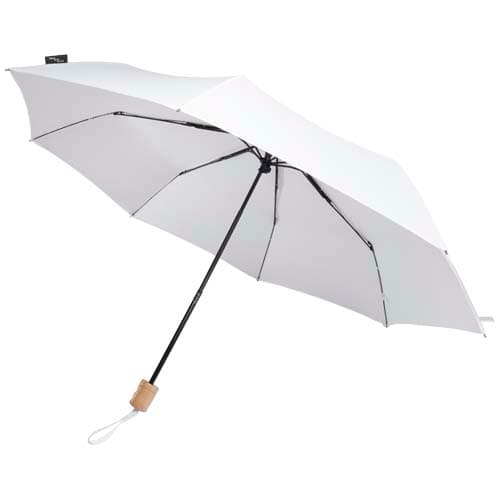 Parapluie pliable 21 pouces manuel personnalisé : Blanc