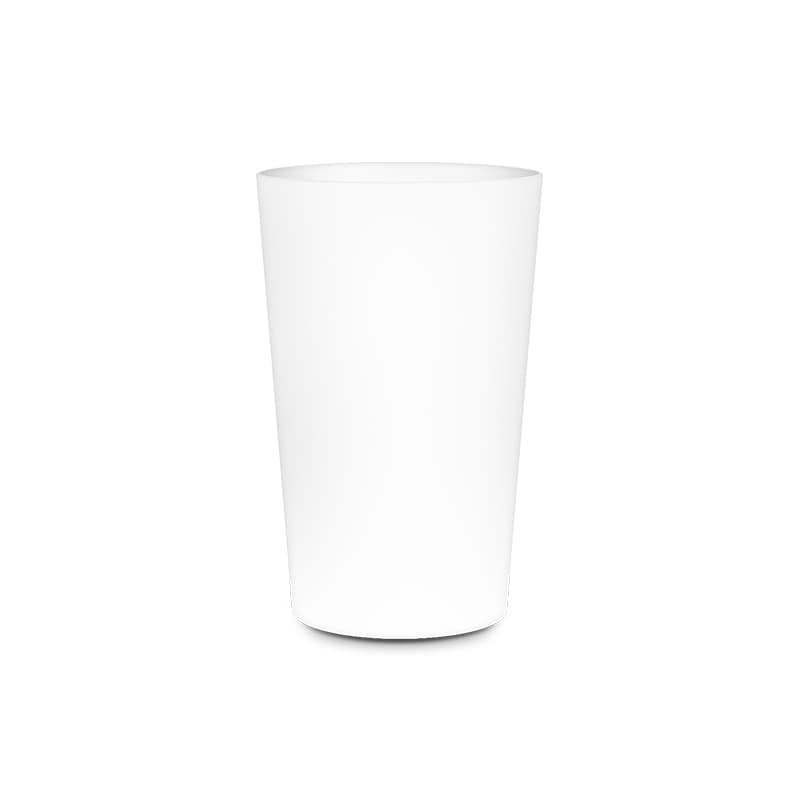 Gobelet plastique reutilisable 39 cl ras bord : Blanc opaque