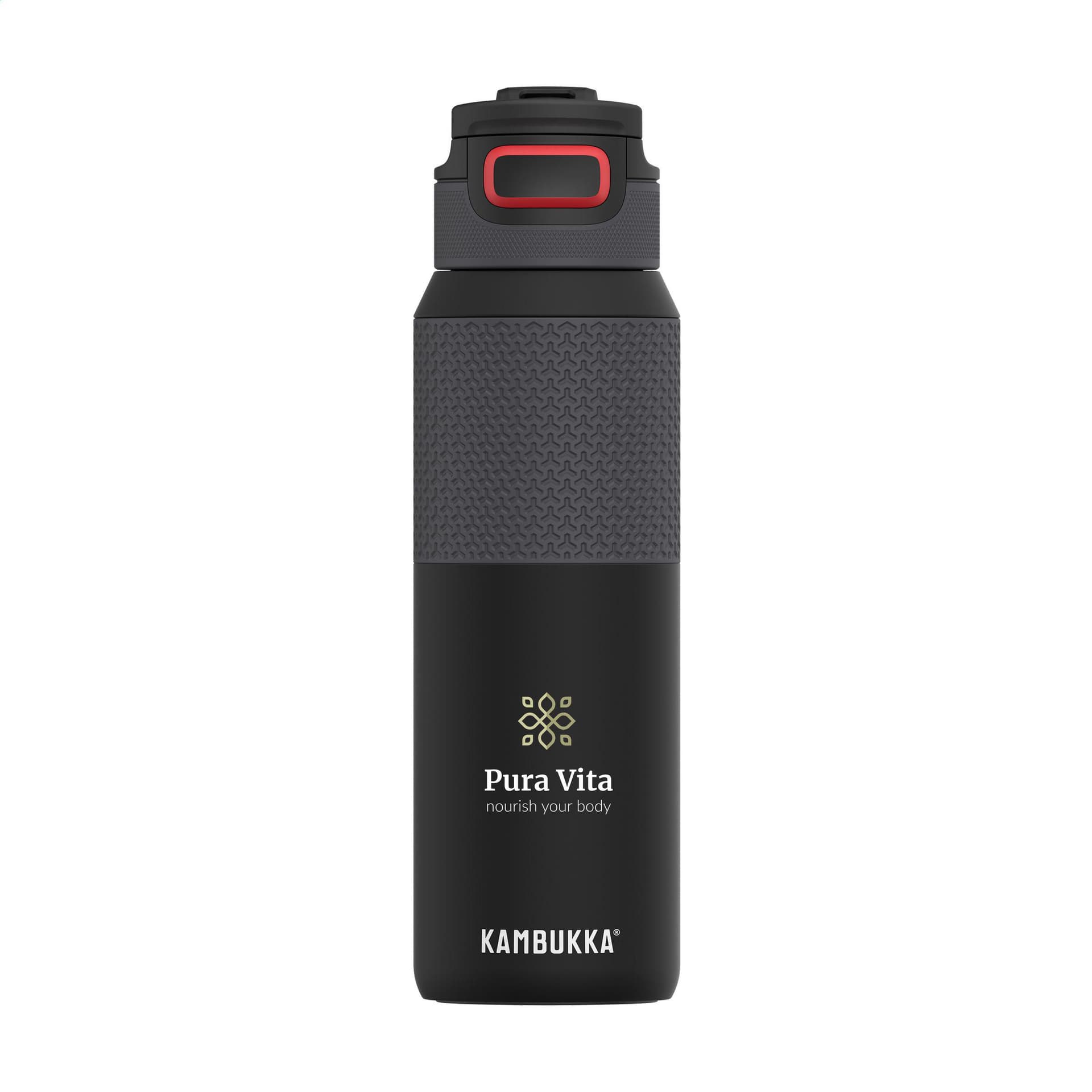 Bouteille isotherme 1 L personnalisée, coloris Noir/gris