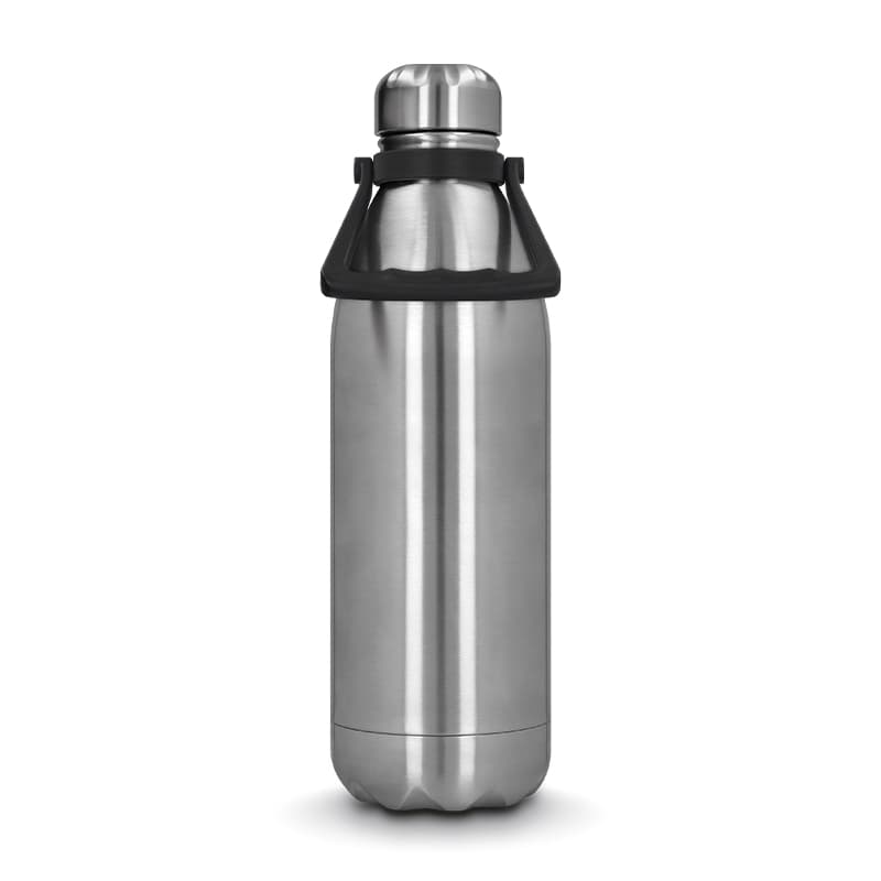 Bouteille gourde 1,5 l isotherme double-paroi inox avec poignee, coloris Standard