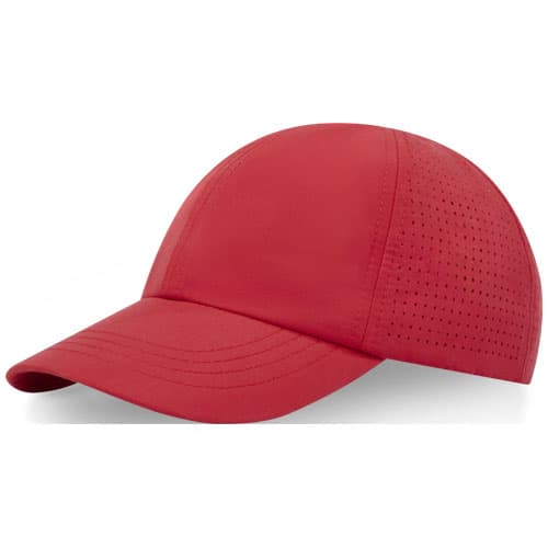 Casquette 6 panneaux de 110 g/m² Mica GRS recyclée ajustée, coloris Rouge