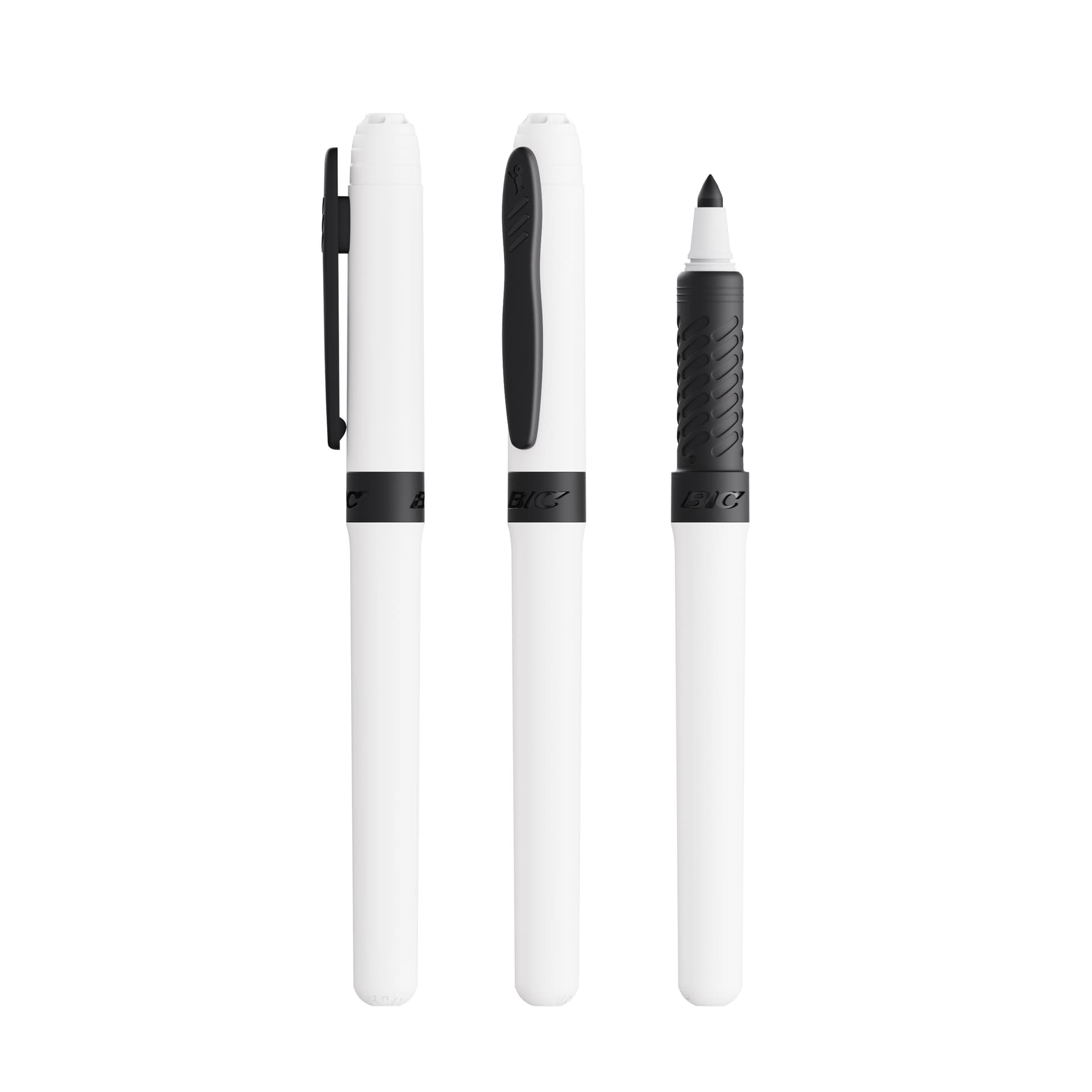 Marqueur BIC à capuchon personnalisé : Blanc/Noir