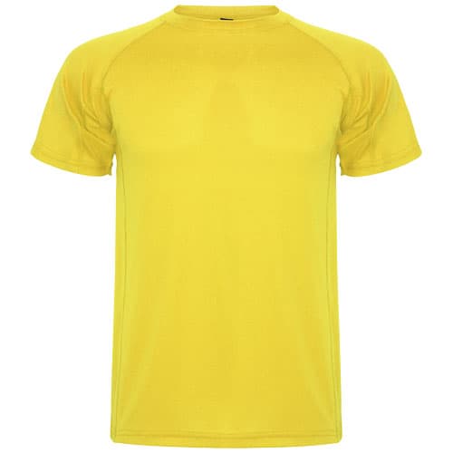 T-shirt de sport de 150 g/m² Montecarlo maille piquée à manches courtes pour homme : Jaune