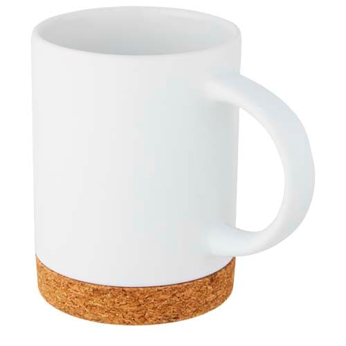 Tasse Neiva de 425 ml en céramique avec base en liège : Blanc