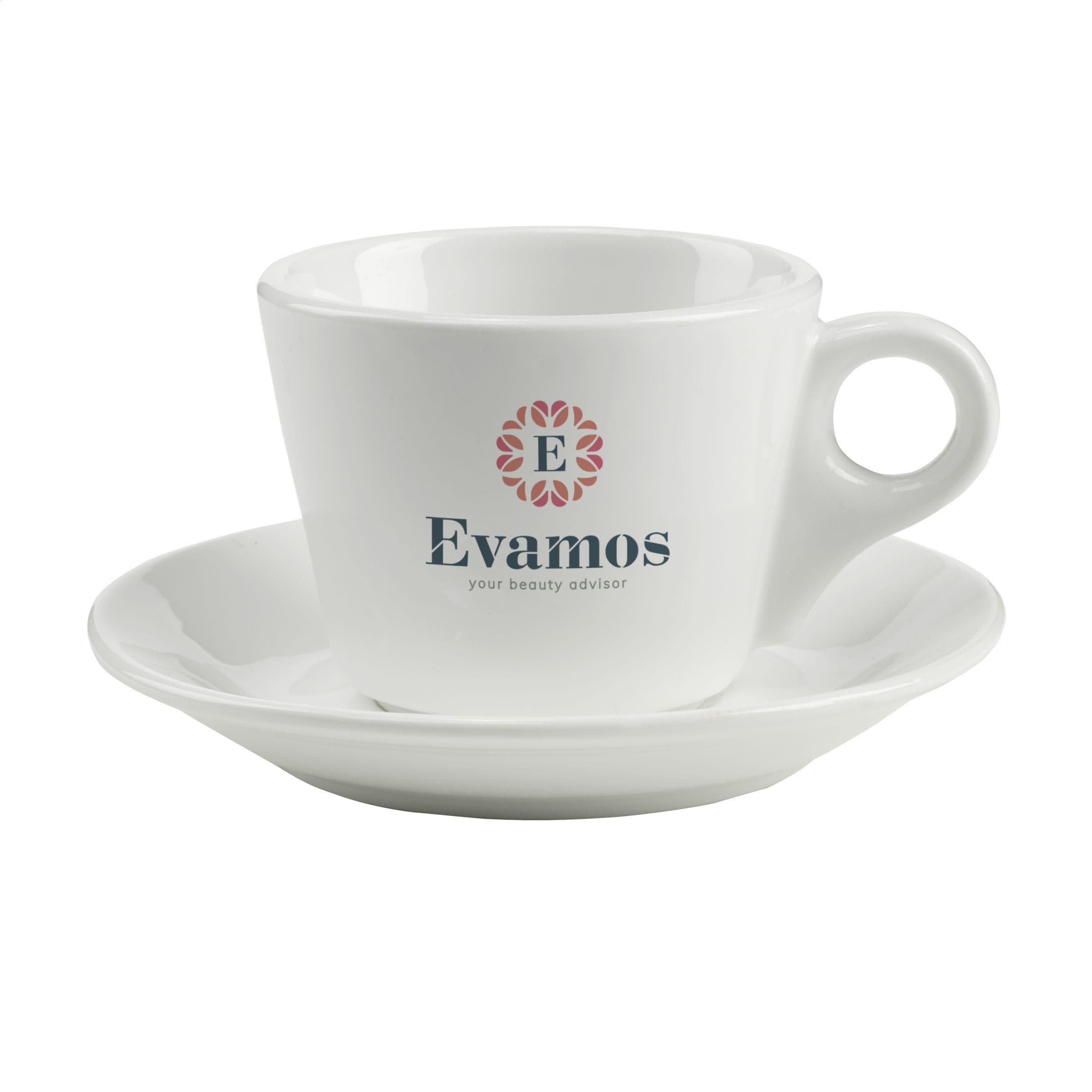 Tasse et sous-tasse 205 ml personnalisée : Blanc