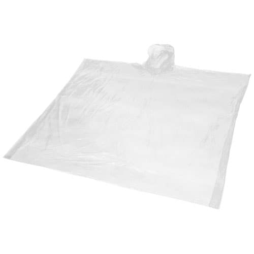 Poncho de pluie recyclé avec pochette 90 x 120 cm : Blanc
