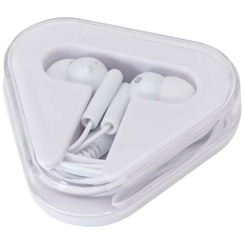 Écouteurs filaires jack 3,5 mm personnalisés : Blanc