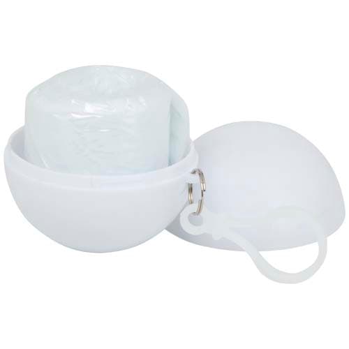 Poncho de pluie en étui mousqueton personnalisé : Blanc