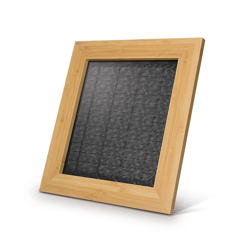 Cadre solaire bambou avec chargeur USB-C personnalisé : Standard